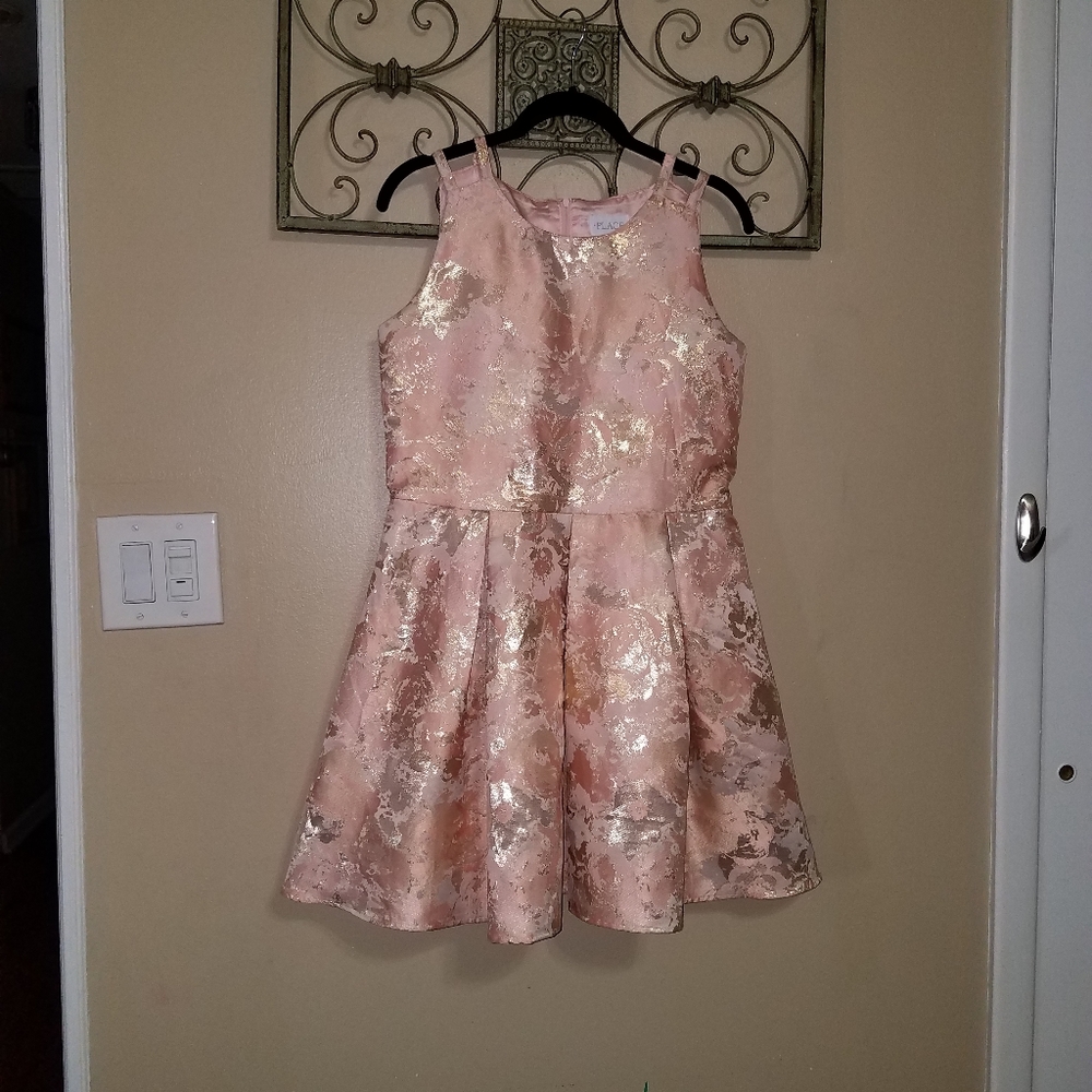 Children's place pink and gold bling sparkle dress
